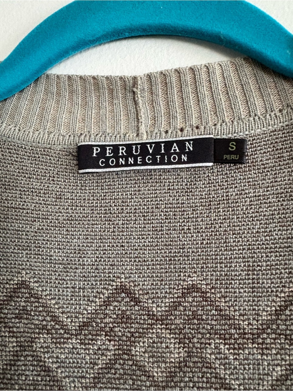Peruvian Connection Aztec Open Front Cardigan Small - Picture 3 of 4